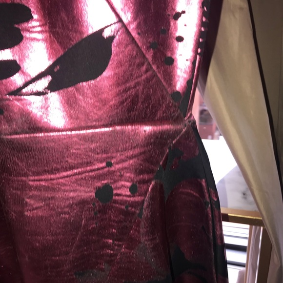 Jena Theo Pink Metallic Dye Print Party Dress S/M - Picture 5 of 8